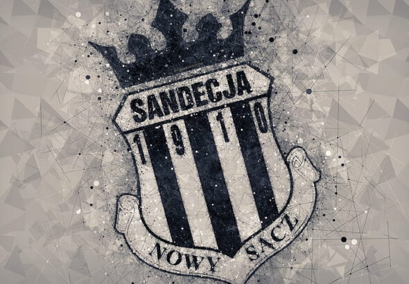 HD-wallpaper-sandecja-nowy-sacz-geometric-art-logo-gray-abstract-background-polish-football-club-nowy-sacz-poland-football-creative-art
